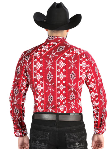 El General - Casual Long Sleeve Shirt - Red 44504