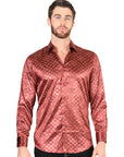 El General Burgundy/Gold Casual Long-Sleeve Shirt 44546