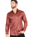 El General Burgundy Casual Long-Sleeve Shirt 44552