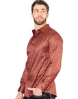 El General Burgundy Casual Long-Sleeve Shirt 44552