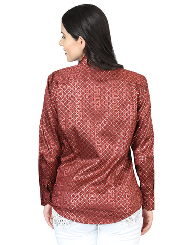 El General Burgundy Casual Long-Sleeve Shirt - 44561