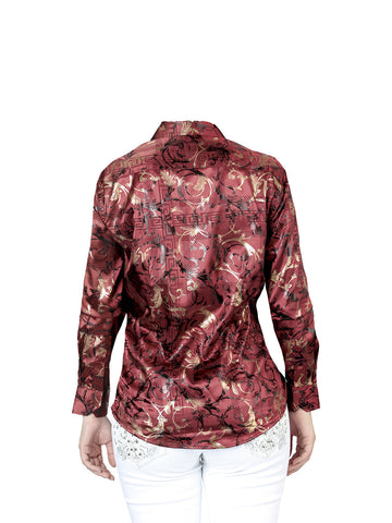 El General Burgundy Casual Long-Sleeve Shirt 44595