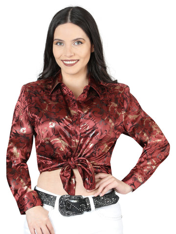 El General Burgundy Casual Long-Sleeve Shirt 44595
