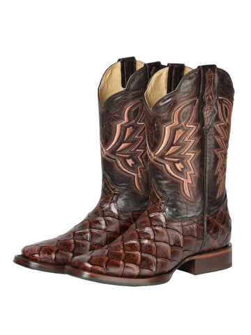 El General Rodeo Boot - Imit Pirarucu - Brown 44664