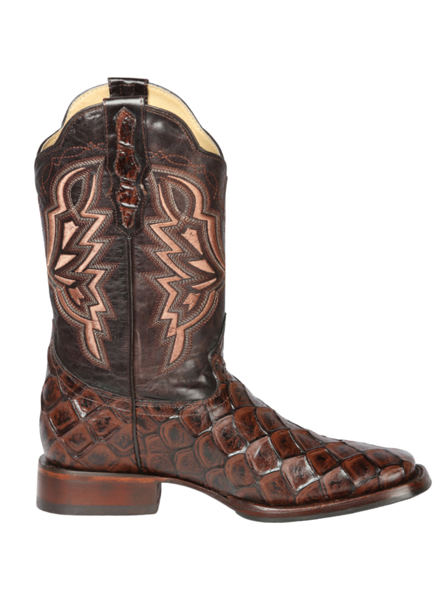 El General Rodeo Boot - Imit Pirarucu - Brown 44664