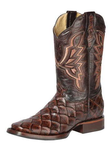 El General Rodeo Boot - Imit Pirarucu - Brown 44664