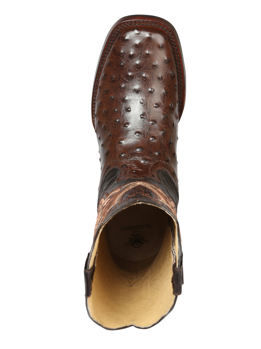 El General Rodeo Boot- Imit Avestruz -  Brown 44665