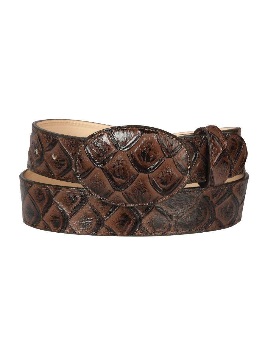 Cowboy Belt - El General - Imitation- Pirarucu - Brown 44668