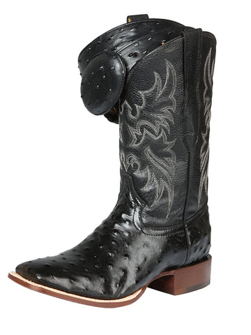 El General Rodeo - Printed Ostric leather boots - Black 44935