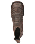 El General Men’s Python Imitation Brown Ankle Boots 45092
