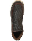 Sefeni Men’s Double Zipper Shoe Crazy Leather -Choco 45395