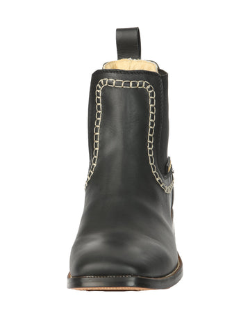 El General Men’s Leather Ankle Boots - Black 45420