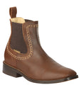 El General Men’s Leather Ankle Boots - Brown 45421