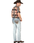 Centenario Men's Premium Denim Boot Cut Pants - Light Blue 45531