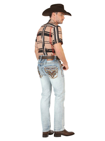 Centenario Men's Premium Denim Boot Cut Pants - Light Blue 45531