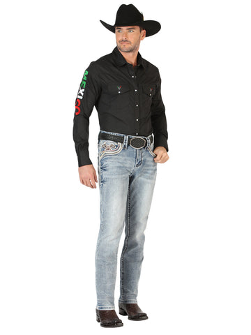 Centenario Men's Premium Denim Boot Cut Pants - Black 45532