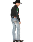 Centenario Men's Premium Denim Boot Cut Pants - Black 45532