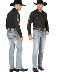 Centenario Men's Premium Denim Boot Cut Pants - Black 45532