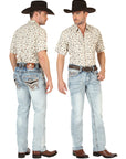 Centenario Men's Premium Denim Boot Cut Pants - Medium Blue 45533