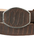 Men’s Western Belt El General Imitation Python - Brown 45570