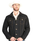 El General Men’s Black Denim Sherpa-Lined Jacket 45641