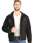 El General Men’s Black Denim Sherpa-Lined Jacket 45641