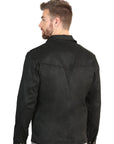 El General Men’s Suede Zipper Jacket - Black 45648