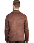 El General Men’s Suede Zipper Jacket - Brown 45649