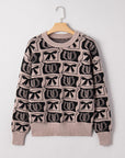 Western Bows & Horseshoes Long Sleeve Sweater