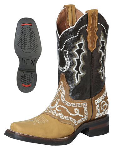 El General Rodeo Boot - Nobuck Honey with Embroidery 51111