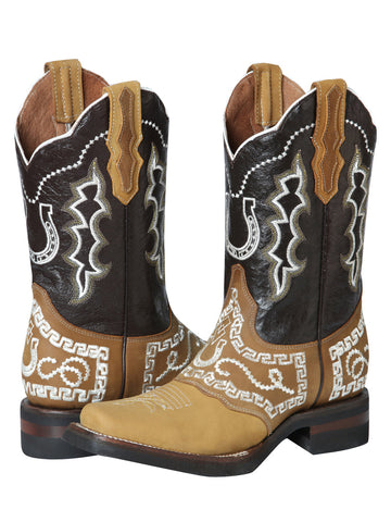 El General Rodeo Boot - Nobuck Honey with Embroidery 51111