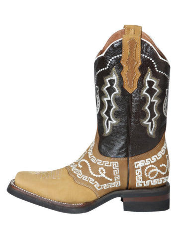 El General Rodeo Boot - Nobuck Honey with Embroidery 51111