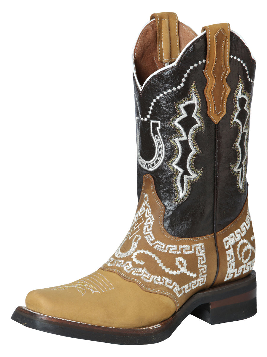 El General Rodeo Boot - Nobuck Honey with Embroidery 51111