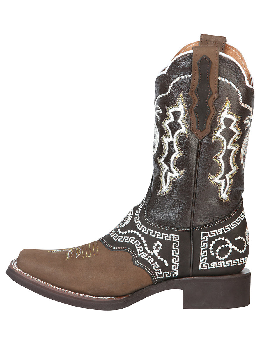 El General Rodeo Boot - Nobuck Dark Brown with Embroidery 51117