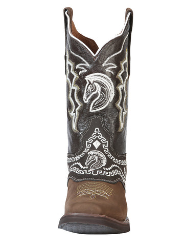 El General Rodeo Boot - Nobuck Dark Brown with Embroidery 51117