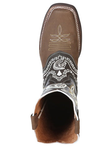 El General Rodeo Boot - Nobuck Dark Brown with Embroidery 51117