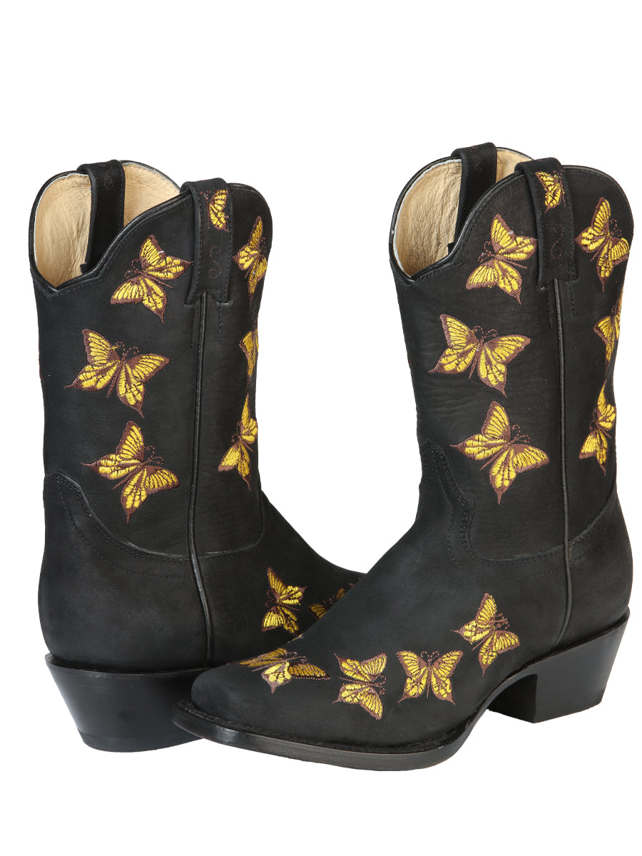 El General Womens Rodeo Boot - Nobuck Black 51220