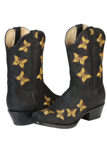 El General Womens Rodeo Boot - Nobuck Black 51220