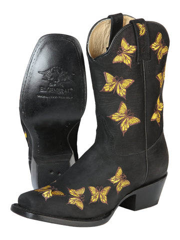 El General Womens Rodeo Boot - Nobuck Black 51220