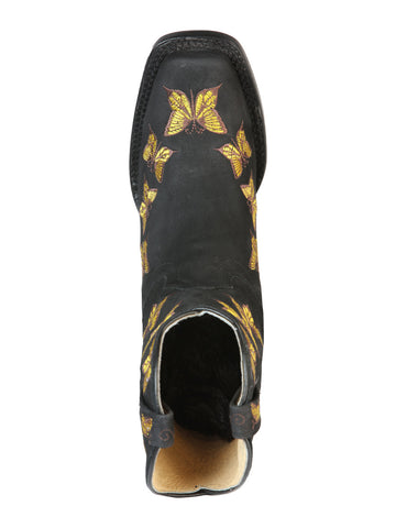 El General Womens Rodeo Boot - Nobuck Black 51220