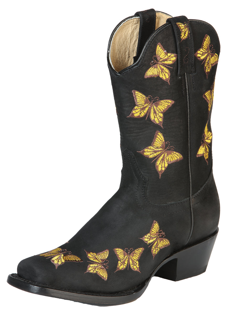 El General Womens Rodeo Boot - Nobuck Black 51220