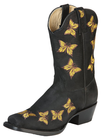 El General Womens Rodeo Boot - Nobuck Black 51220