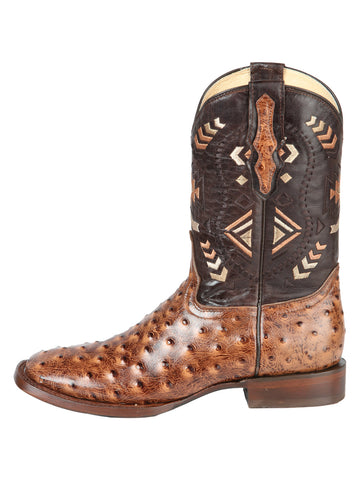 El General Rodeo Boot - Printed Ostrich Shedron 51239