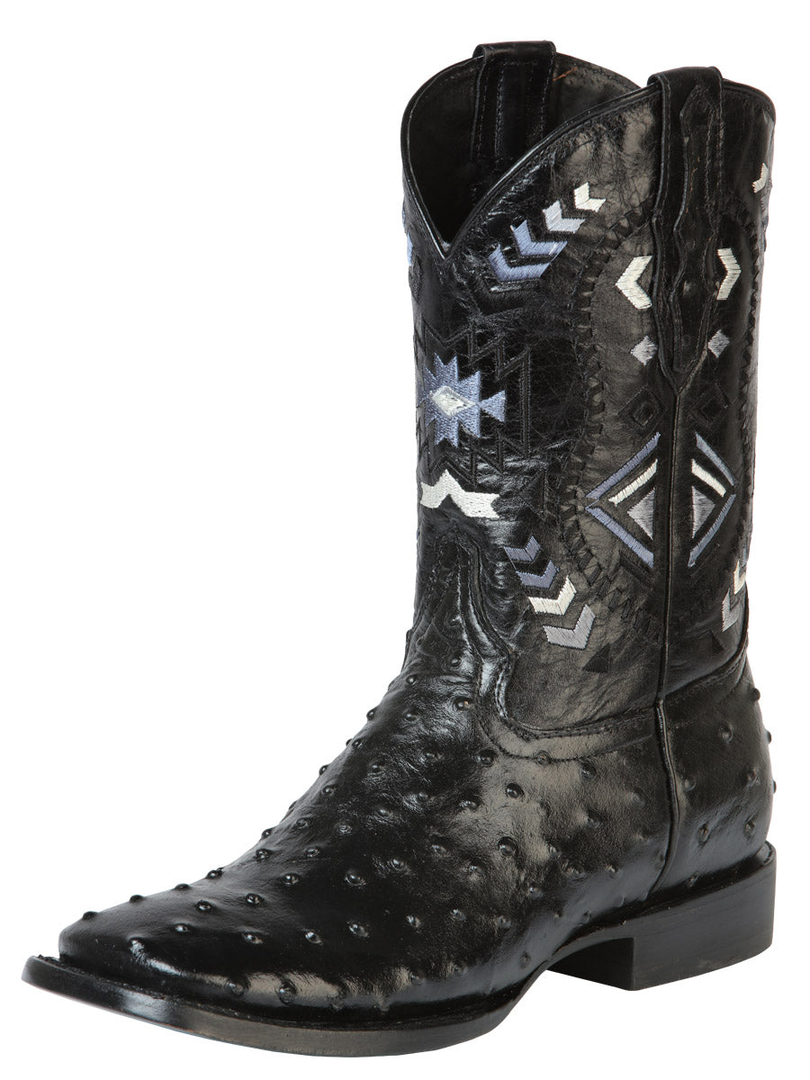 El General Rodeo Boot - Printed Ostrich Black 51240