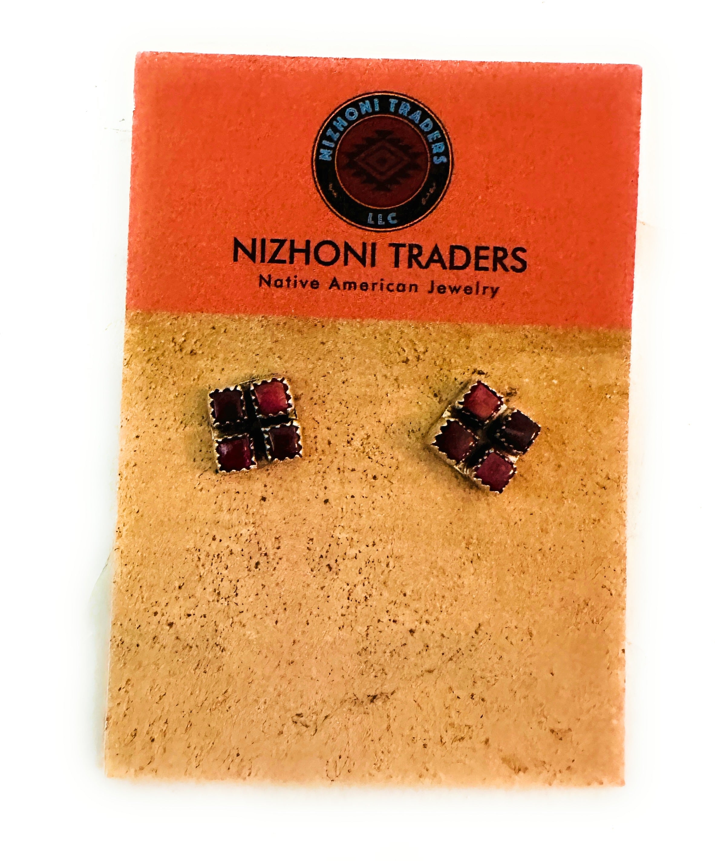 Navajo Sterling Silver & Purple Spiny Cluster Stud Earrings