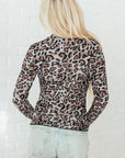 Leopard Mesh Long Sleeve Top