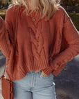 Textured Chunky Knit Long Sleeve Sweater