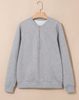 Textured Half-Zip Long Sleeve Sweatshirt