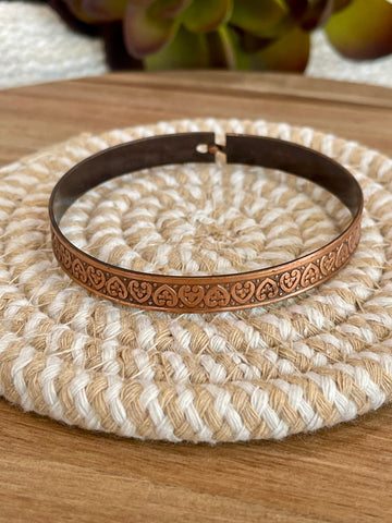 Vintage Handmade Copper Heart Bracelet