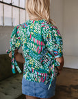 Ellianna Geometric Puff Sleeve Blouse